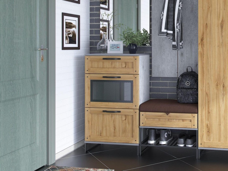 Прихожая Трамп дуб крафт / Метрополитан грей