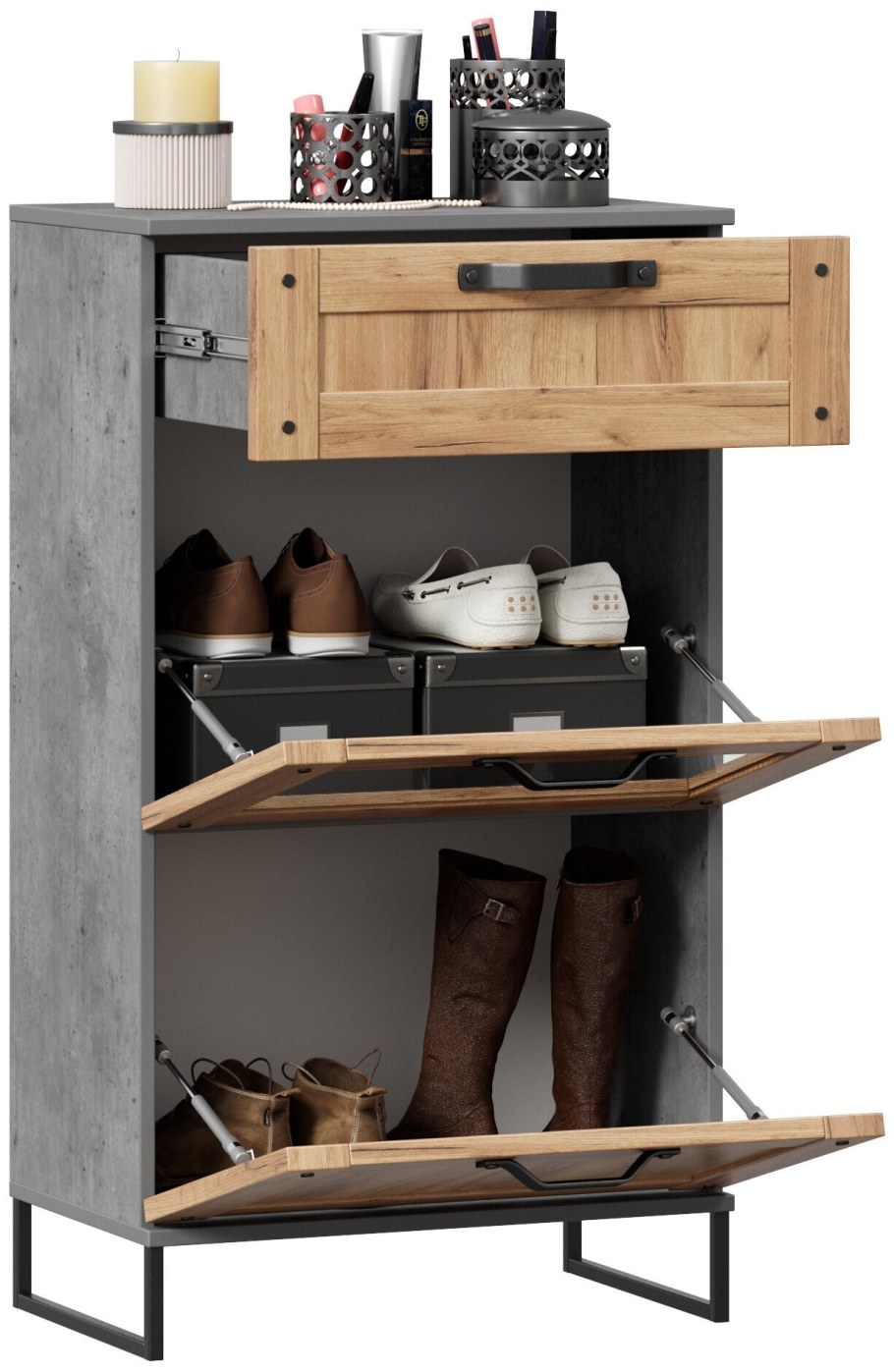 Тумба комбинированная Сидней (Метрополитан грей)