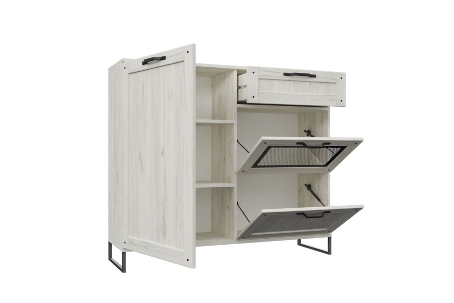 672.050 Прихожая Сидней комод комбинированная (дуб крафт белый/серый)