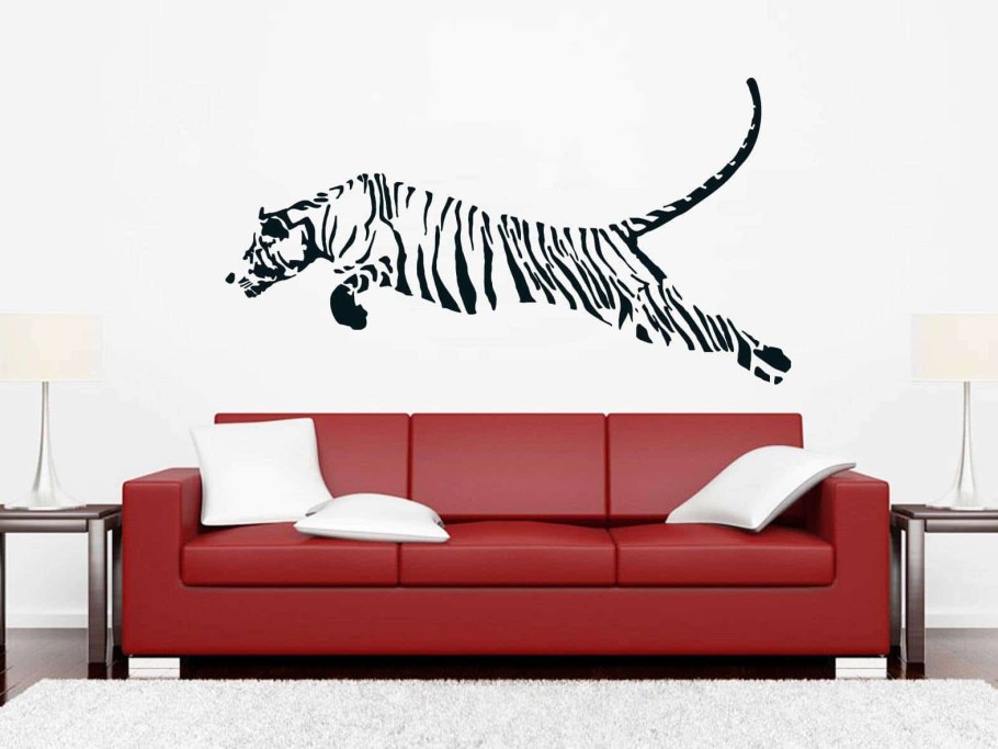 Наклейка на стену тигр