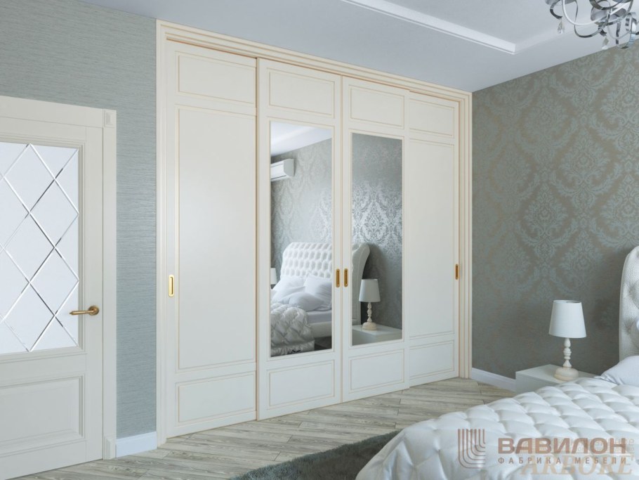 Шкаф-купе классика в спальню