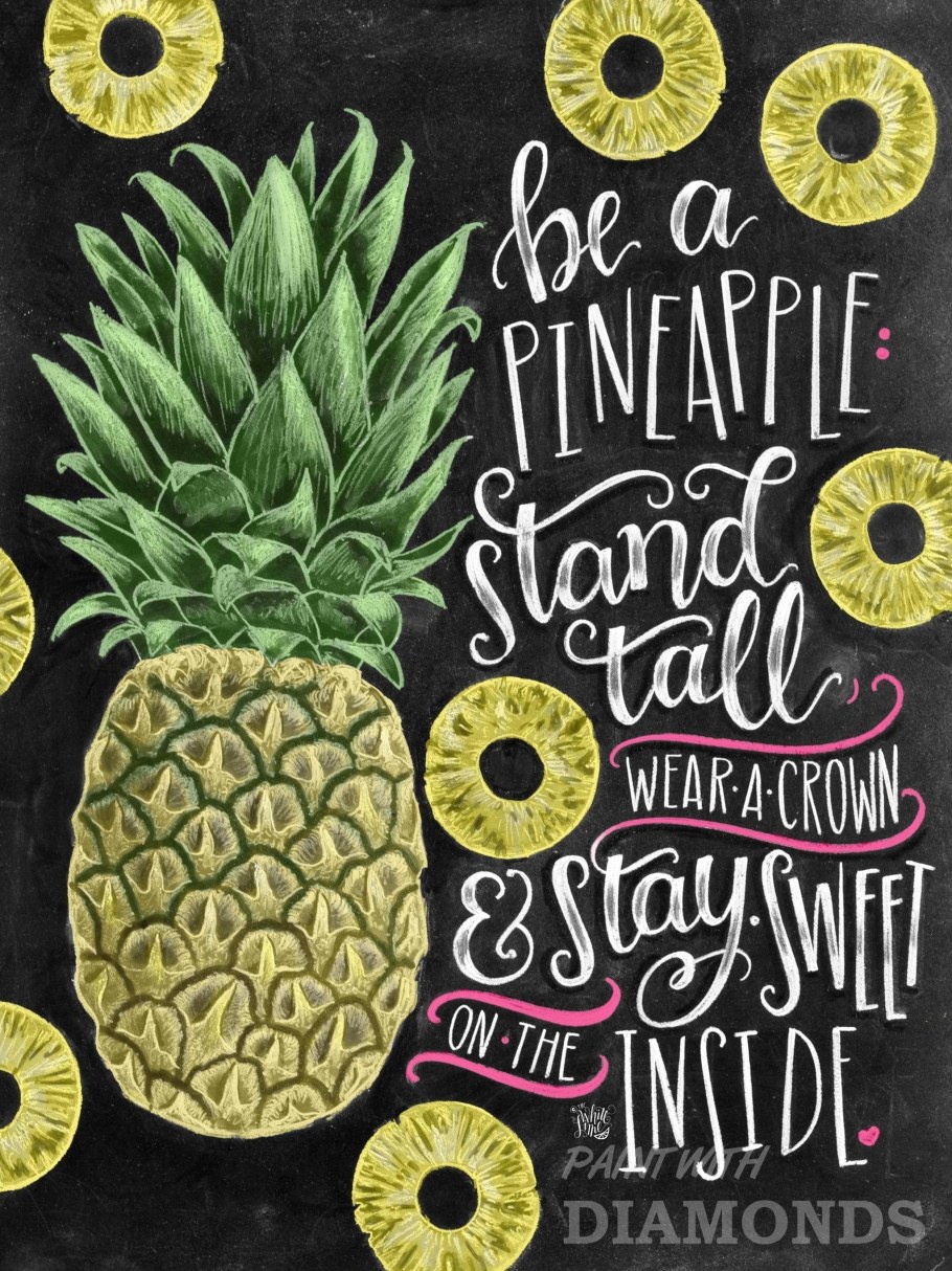 Ананас рисунок мелом