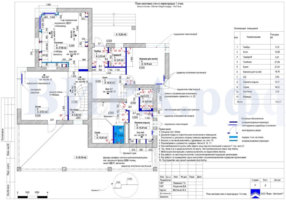 Подиум на плане
