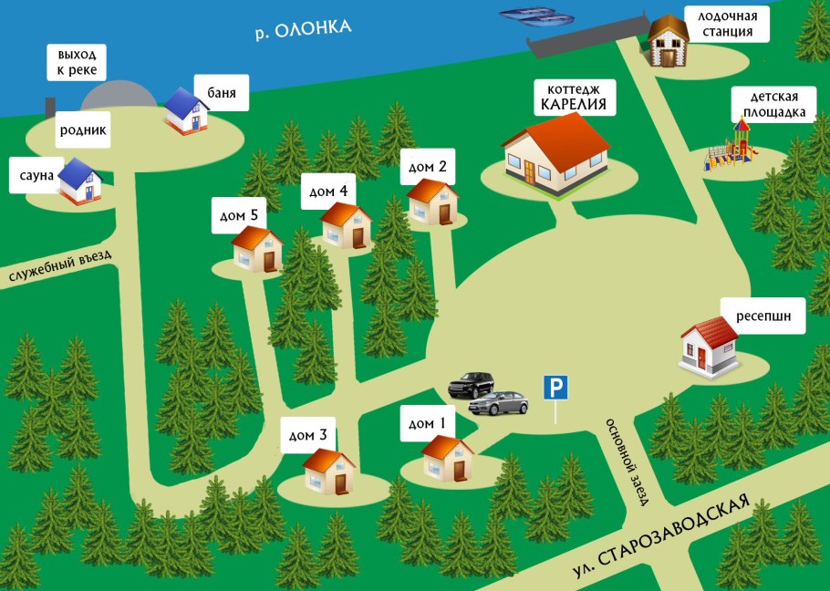Планировка базы отдыха