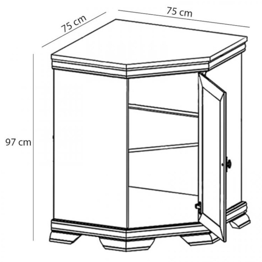 Угловые треугольные комоды