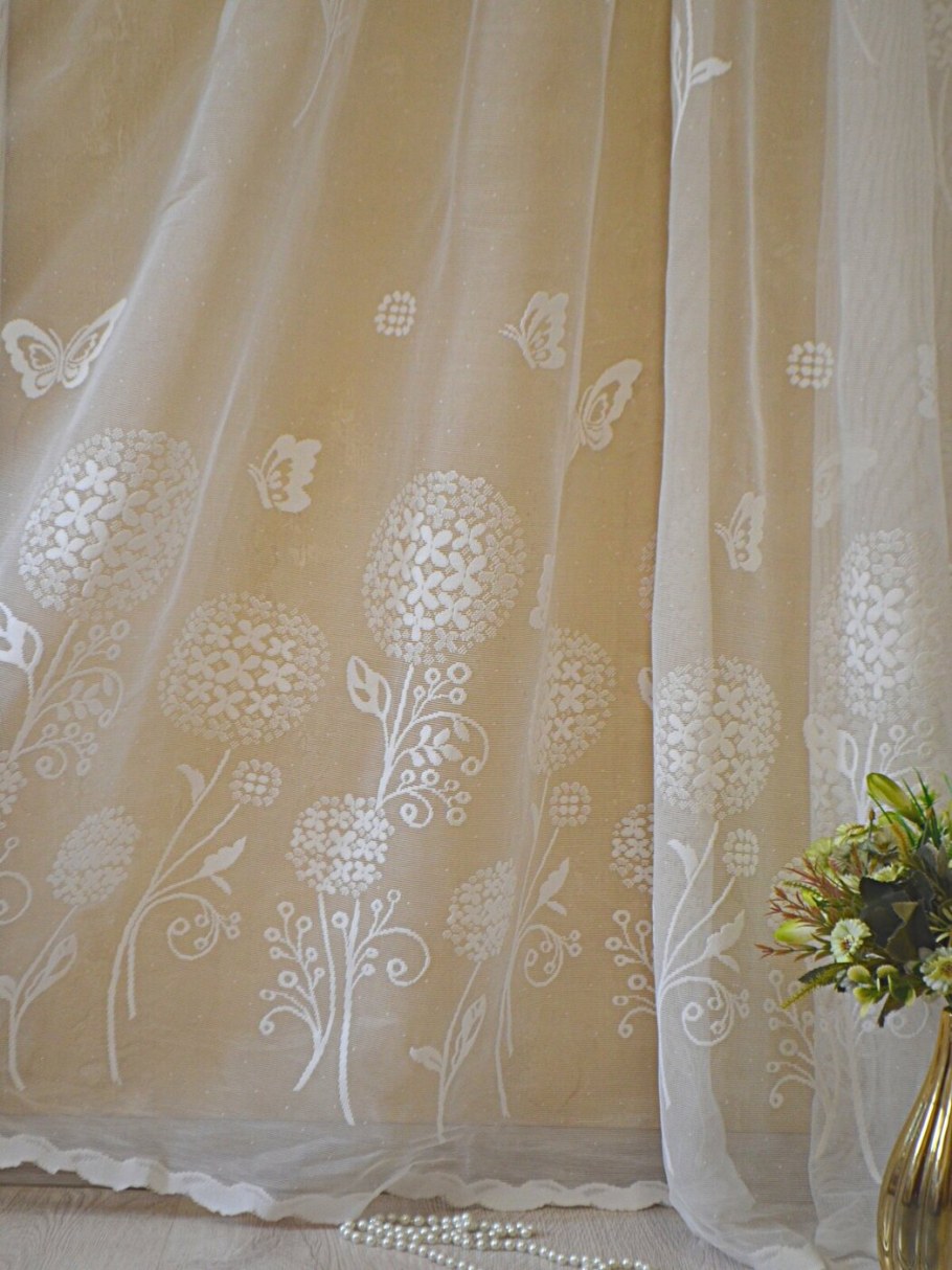 Тюль молочная