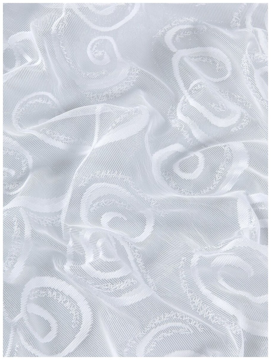 Тюль жаккардовая молочная