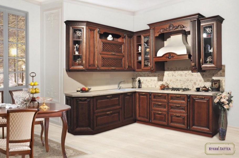 Кухня орех массив классика