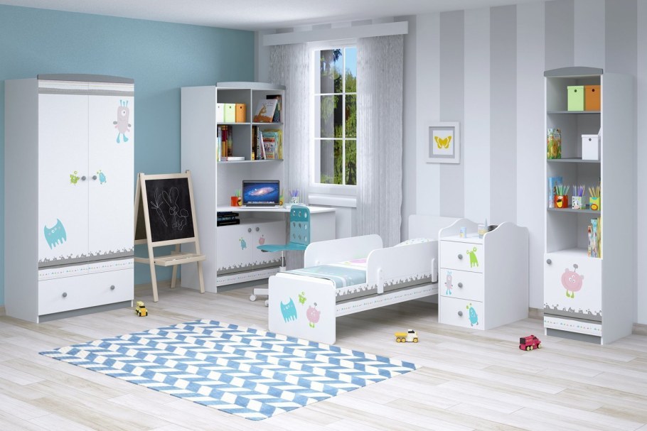Шкаф двухсекционный Polini Kids Basic монстрики