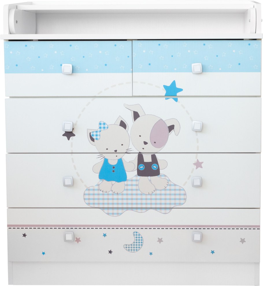 Комод Polini Kids simple 1780, лучшие друзья, белый