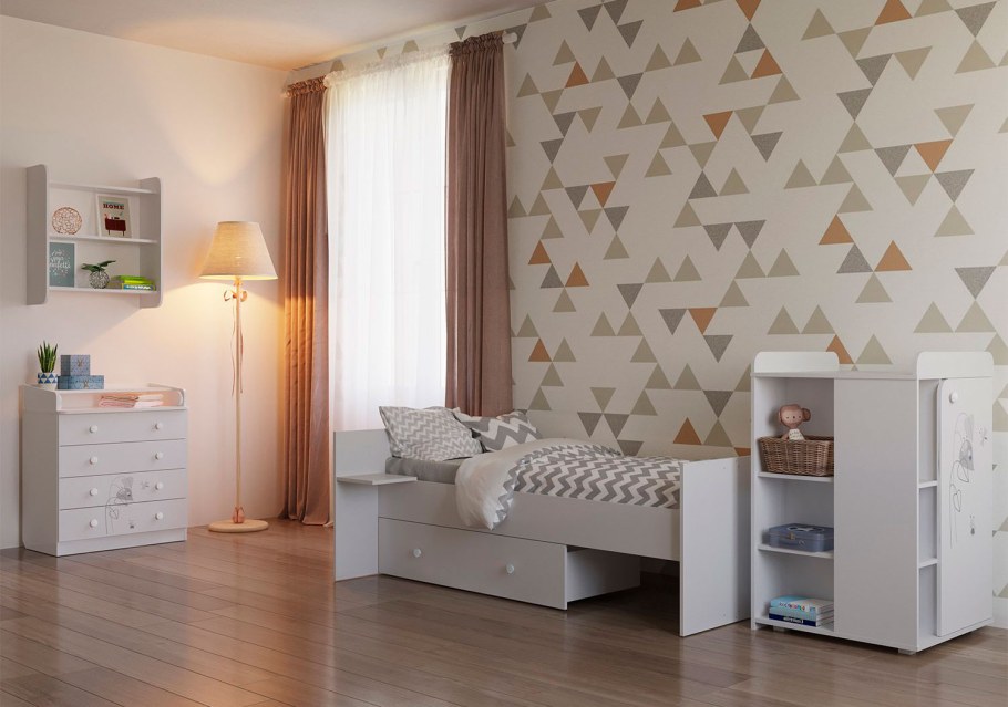 Комод Polini Kids French 1580 Teddy белый