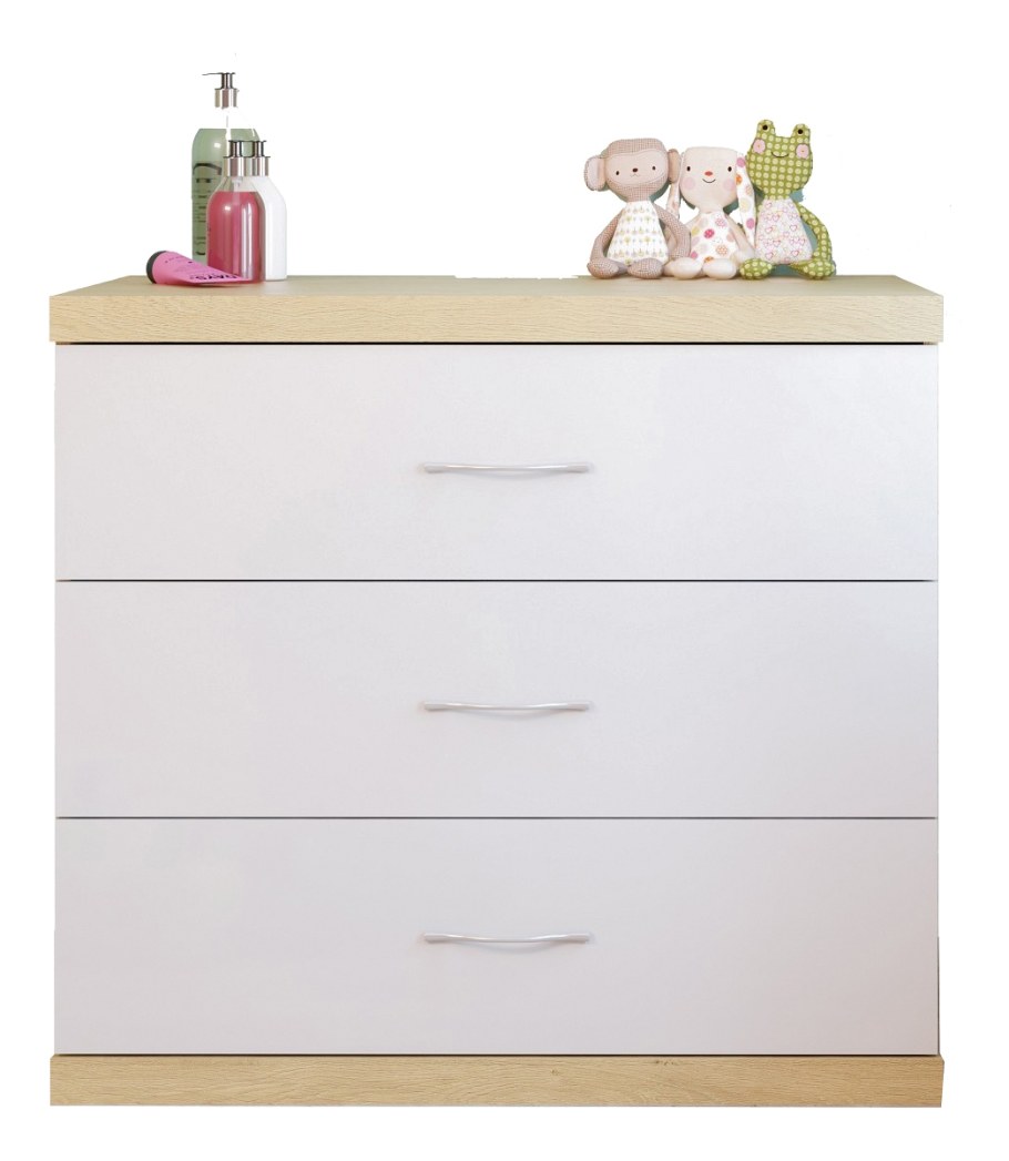 Комод Polini Classic дуб/белый глянец