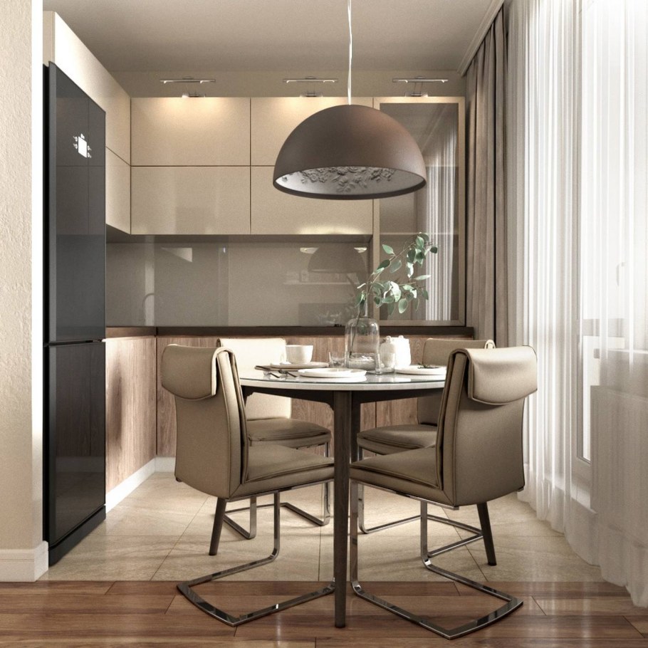 Кухня в бежевых тонах