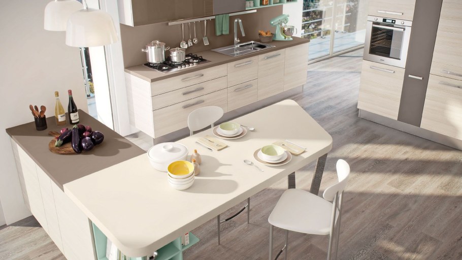 Ламинат под бежевую кухню