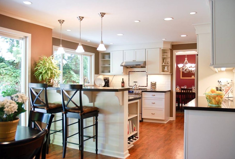 Зонирование освещения на кухне