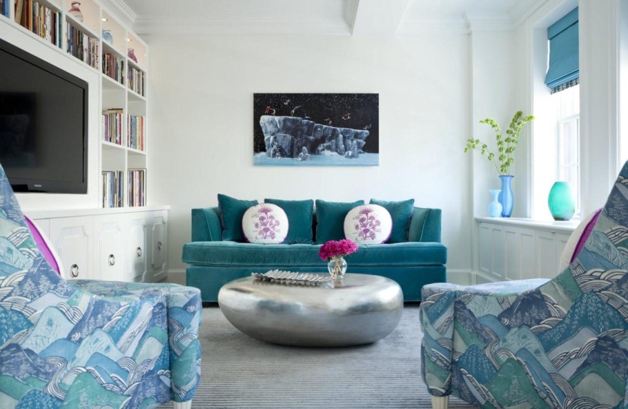 Интерьер с бирюзовыми элементами