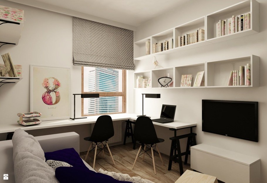 Рабочее место в гостиной