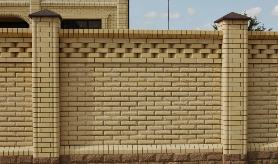 З.абор из облицовочного кирпича