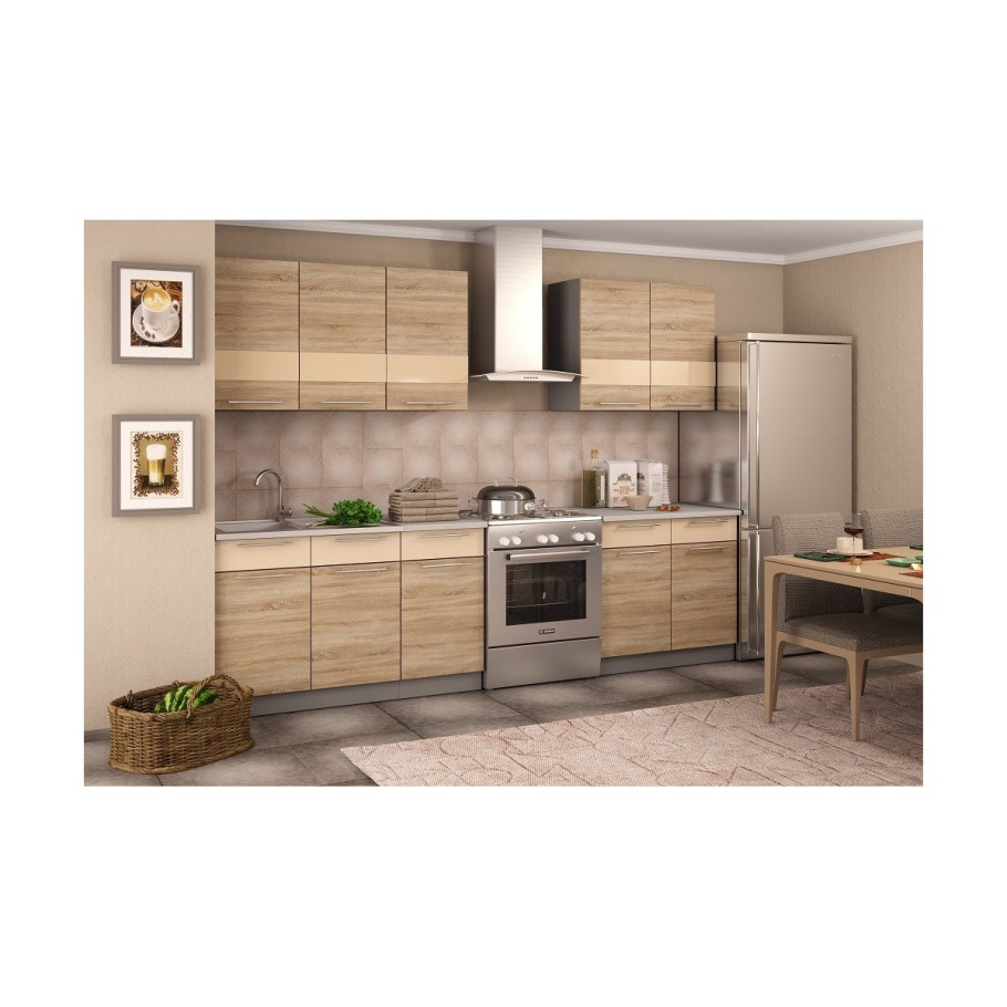 Кухня Олеся (ясень темный) 2,0м