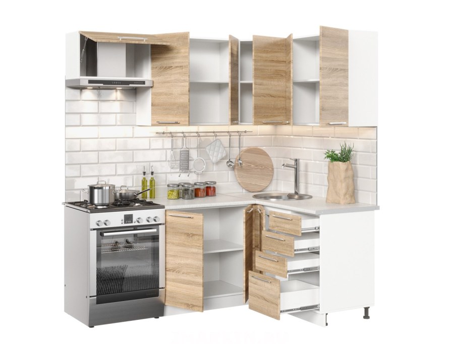 Интерьер центр кухня олива дуб сонома