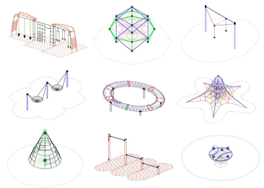 Малые архитектурные формы в аксонометрии (в ландшафтной архитектуре)