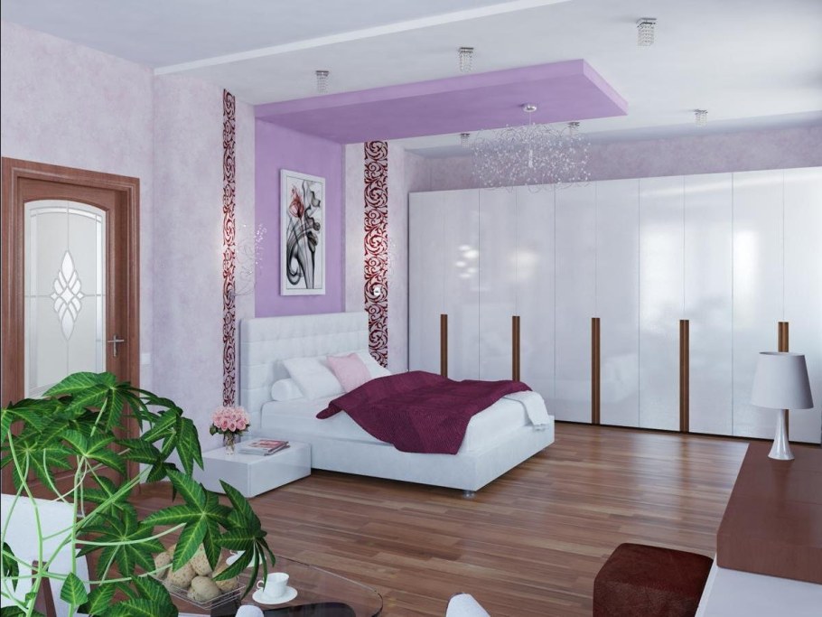 Выделить зону кровати в спальне