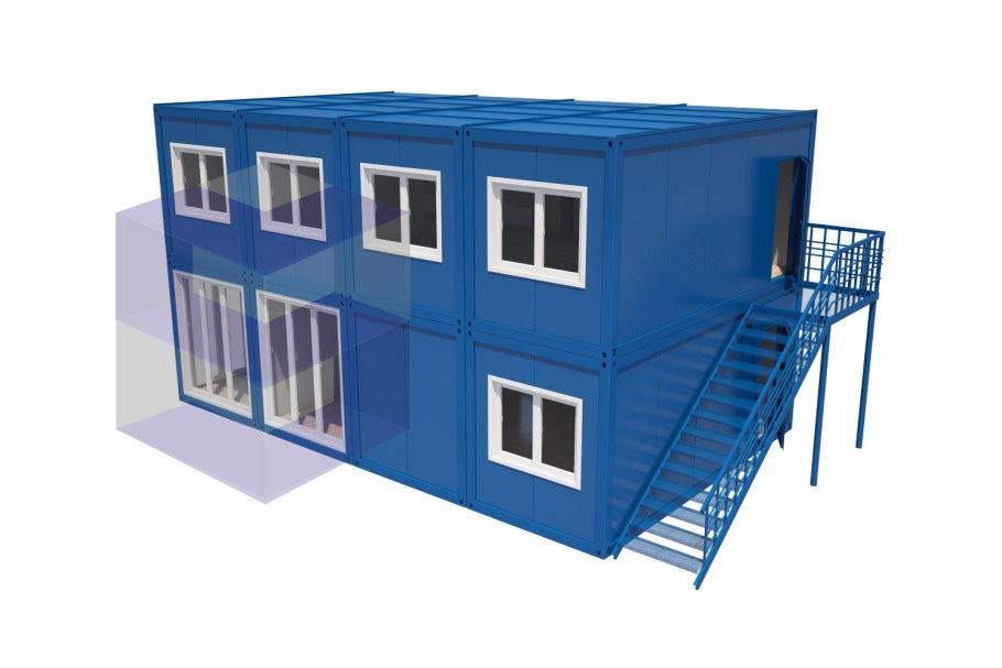 Двухэтажное модульное здание