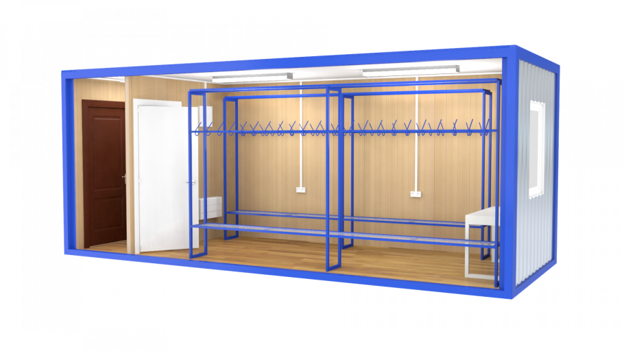 Блок-контейнер раздевалка (9,0м х 3,0м х 2,7м)