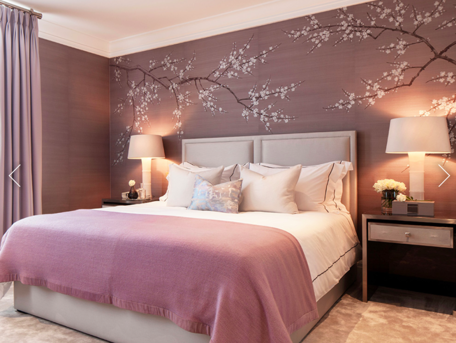 Спальня в коричнево розовых тонах