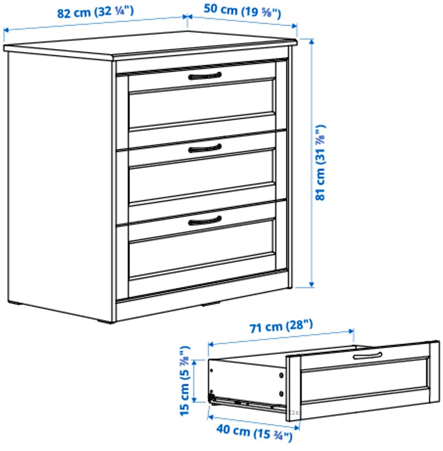 СОНГЕСАНД комод с 6 ящиками