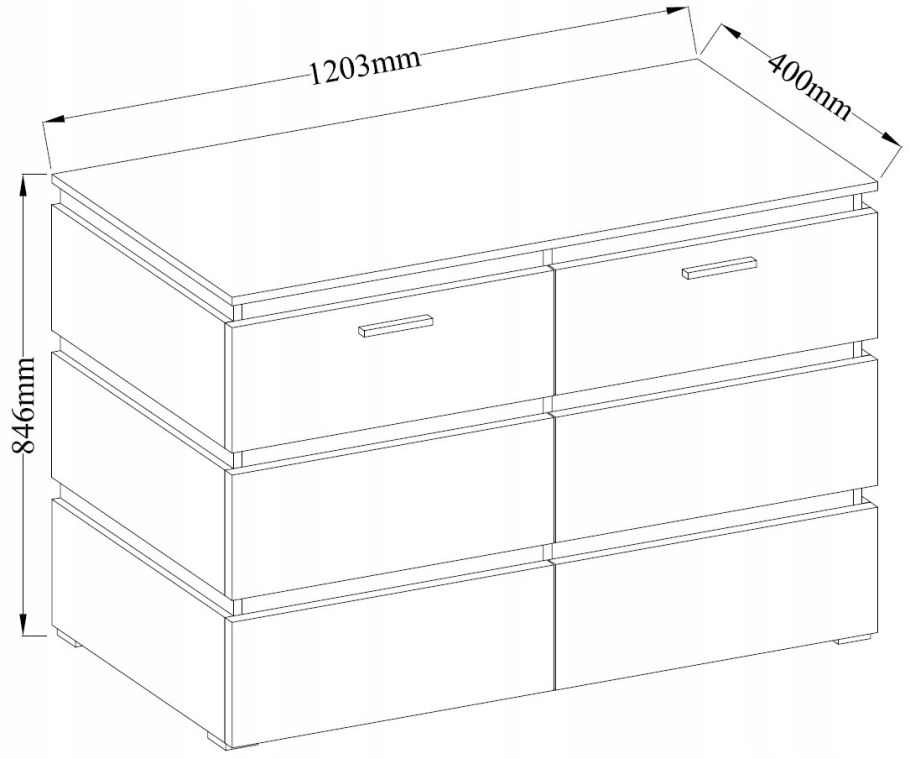 Глубина ящика комода
