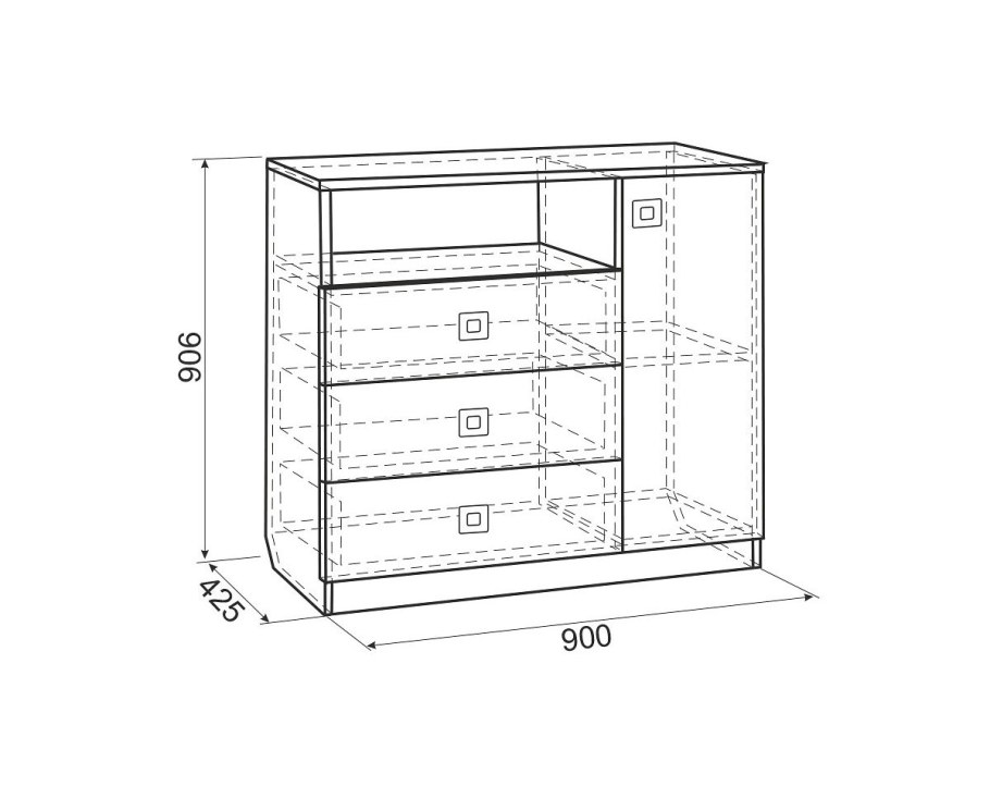 Комод Форсаж, дуб сонома/белый