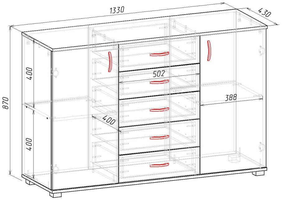 Комод чертеж с размерами