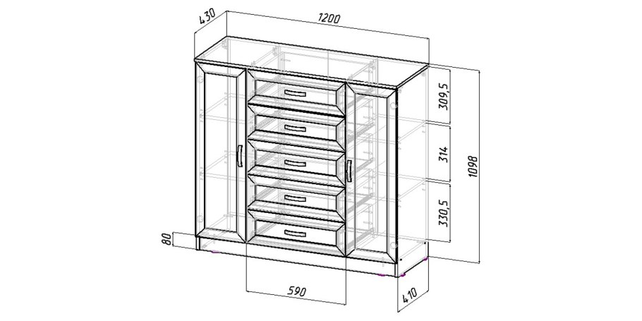 Глубина комода