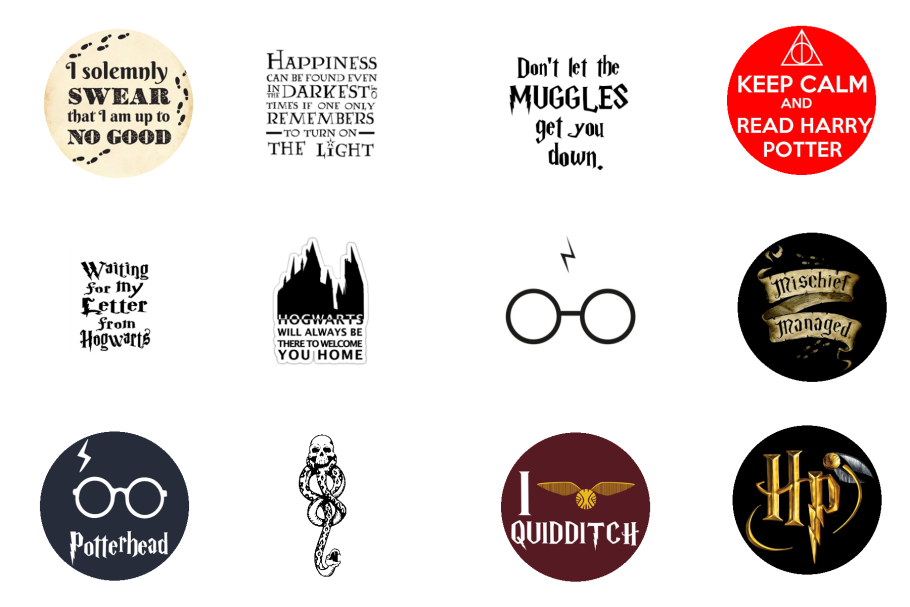 Гарри Поттер наклейки круглые