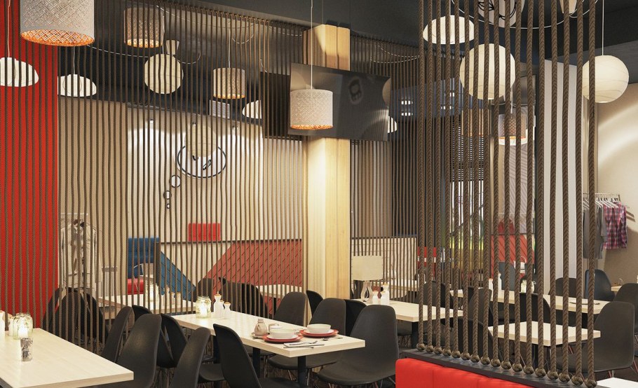 Перегородки в кафе для зонирования