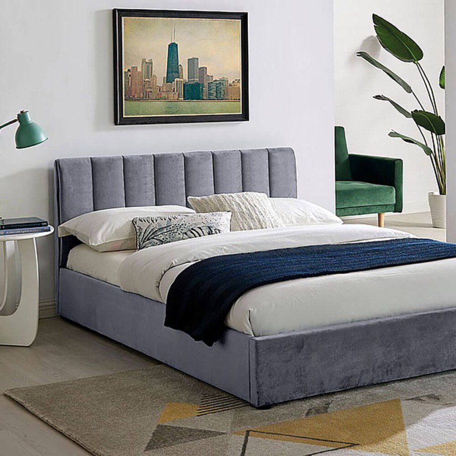 Кровать Аскона Lema велюр серый