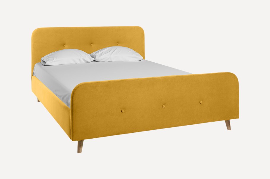 Кровать Динс 140 Velvet Yellow