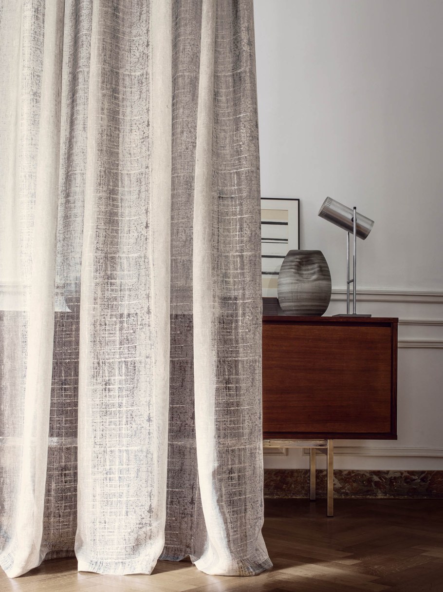 Шторы под лен в интерьере