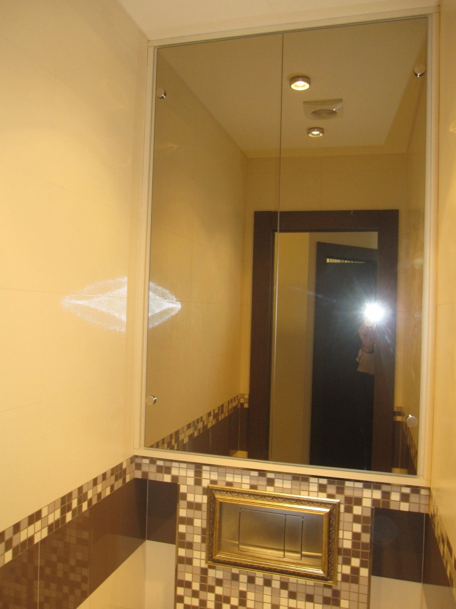 Зеркальная дверь в туалет