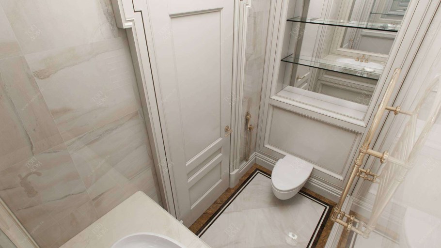 Встроенный шкаф в санузле в классическом стиле