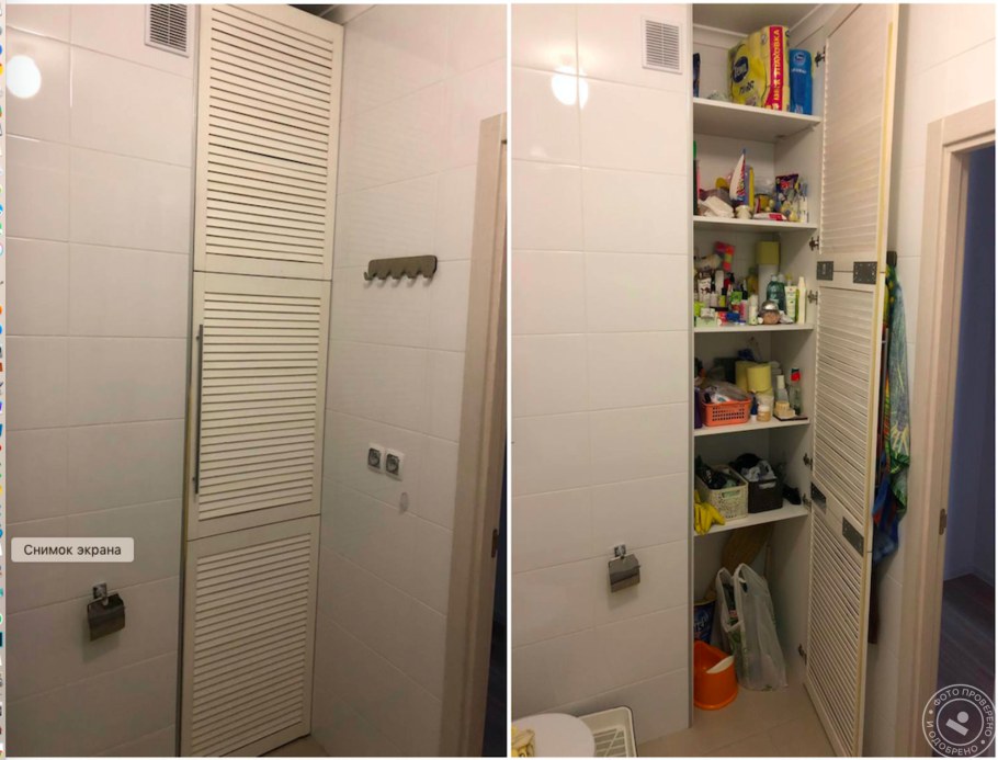 Шкаф в нише в санузле