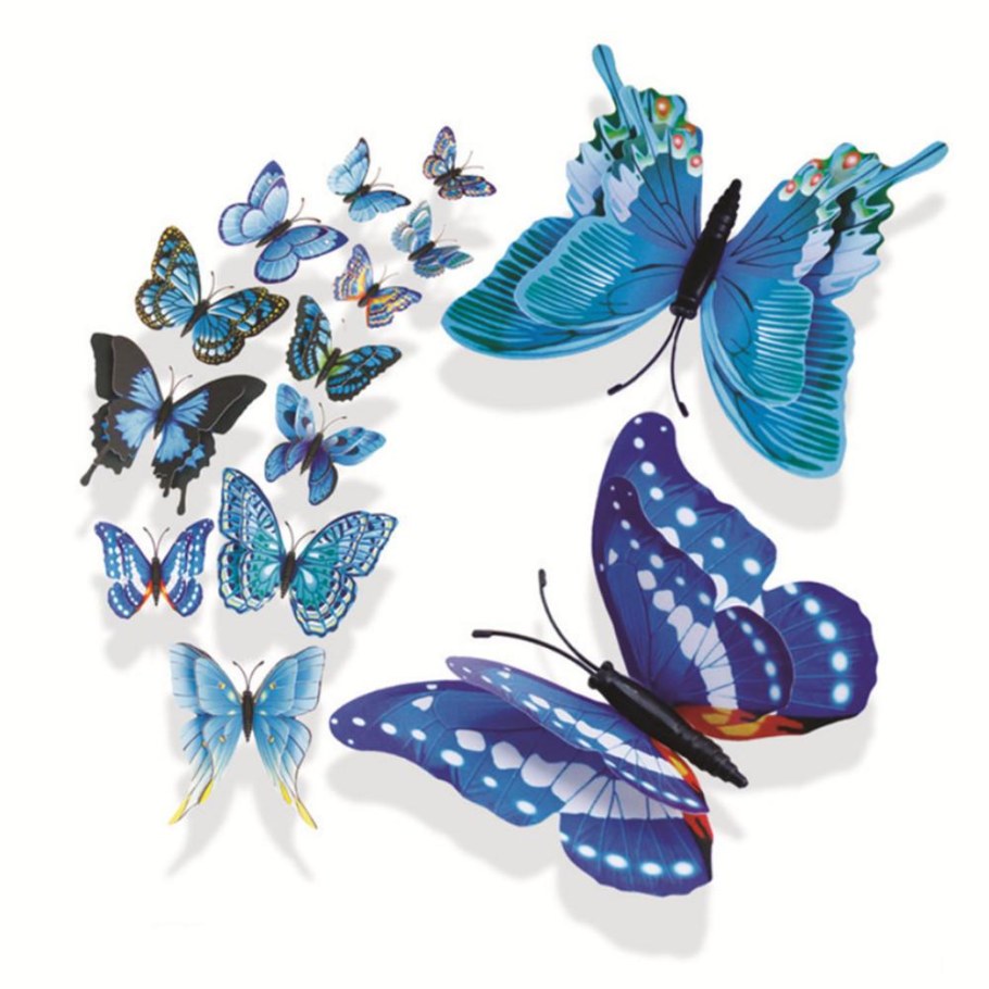 Наклейки голубые бабочки