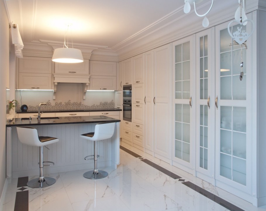 Кухня в стиле Прованс с барной стойкой