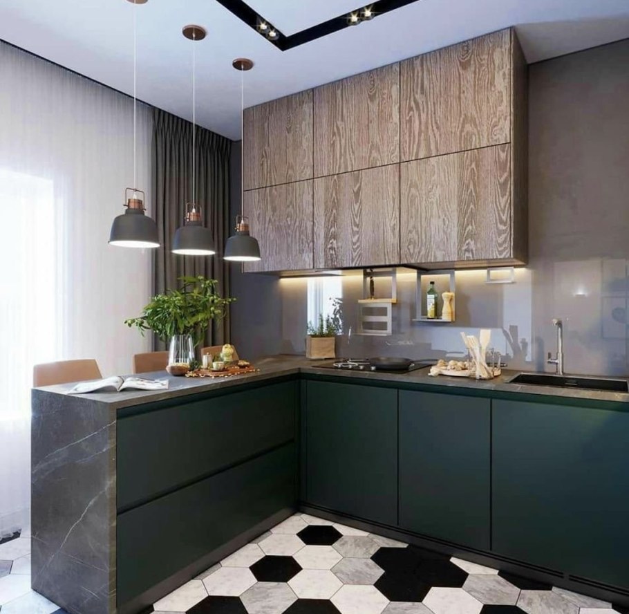 Стильная маленькая кухня в современном стиле