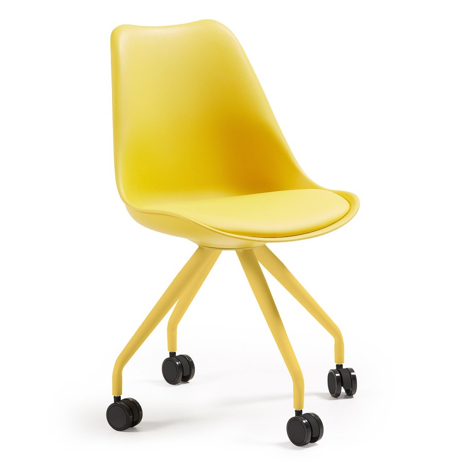 Кресло на колесиках Lars желтое, la forma (ex Julia grup) артикул: 045316