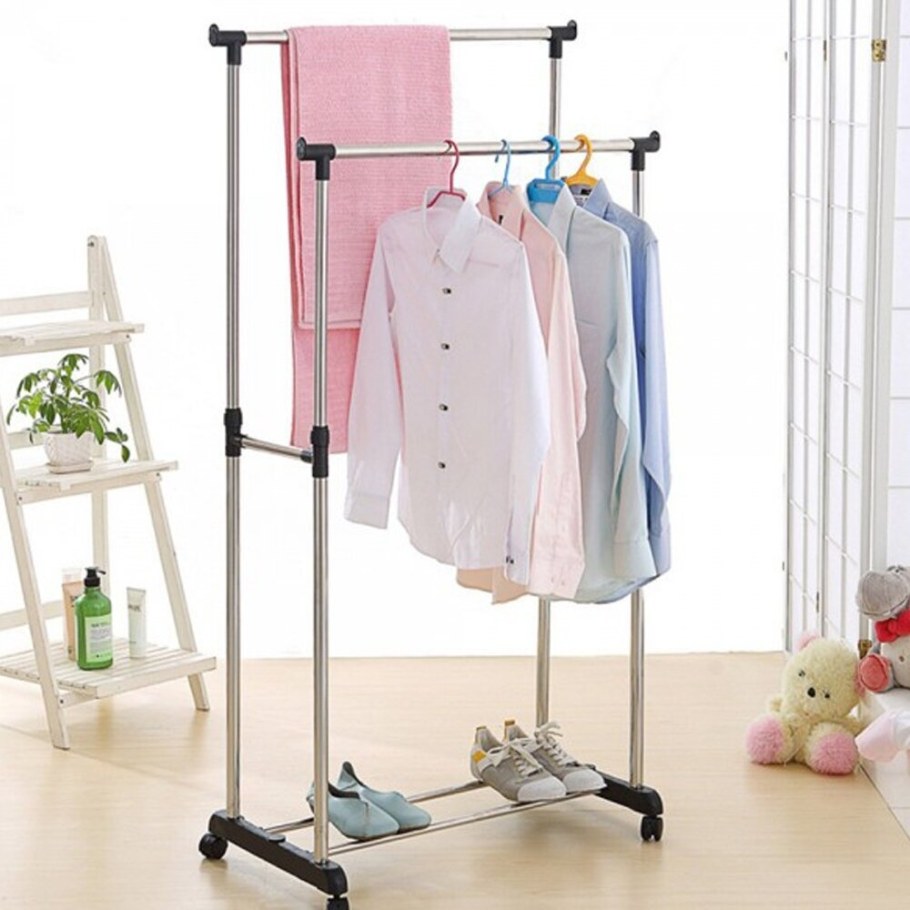 Напольная передвижная стойка для одежды Single-Pole Telescopic clothes Rack
