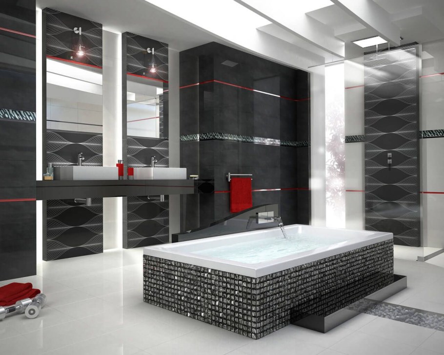 Плитка для ванной комнаты графит