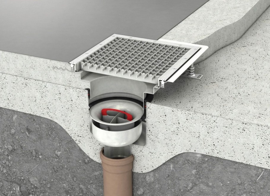 Трапик для душа под плитку с сухим затвором