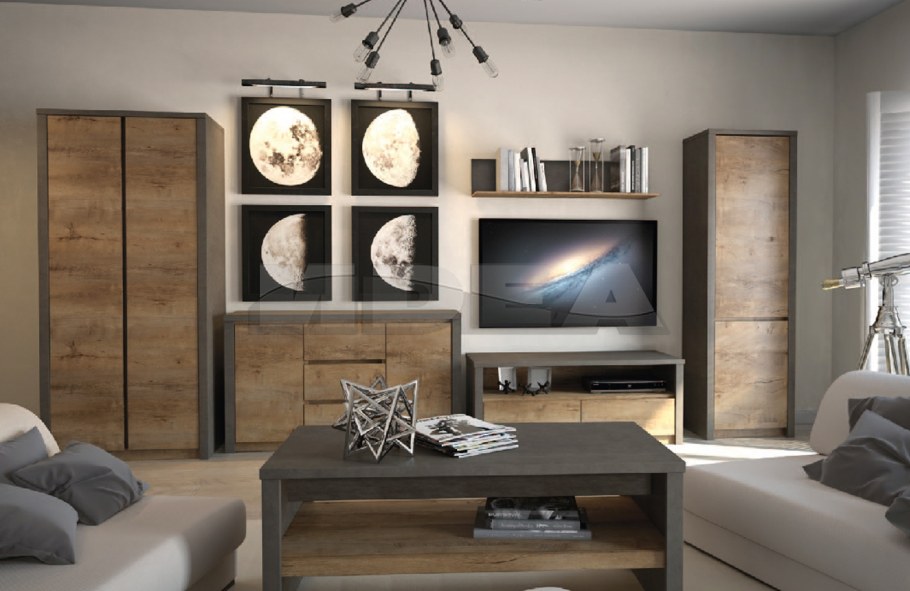 Стенка Монтана табачный серый